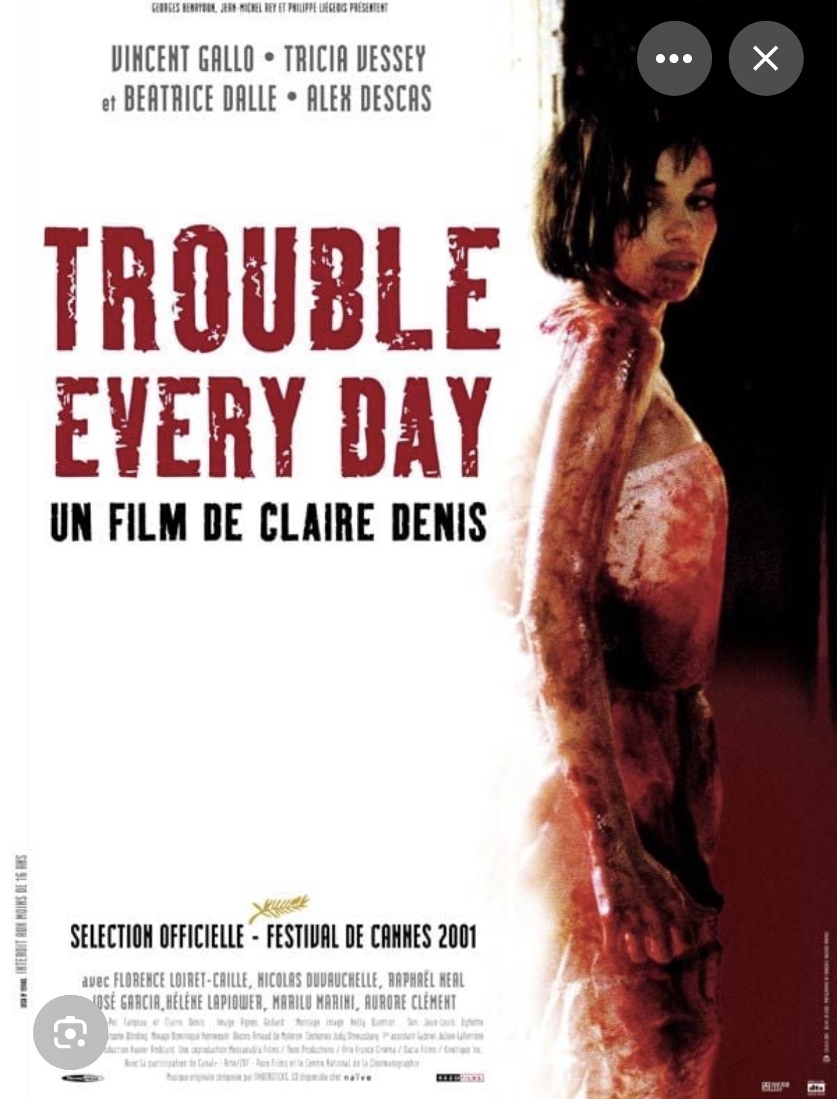 TROUBLE EVERYDAY, Claire Denis 2001, Vincent Gallo, Tricia Vessey (horreur)@@.jpg